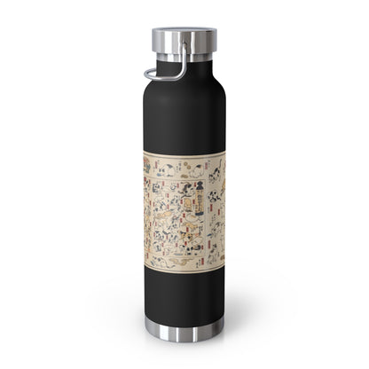 NekoPunch Original | 22oz Retro Japanese Cat Pattern Insulated Water Bottle