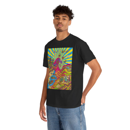 NekoPunch Original | Psychedelic Ocean Wave T-Shirt - Girl | Unisex Heavy Cotton Tee