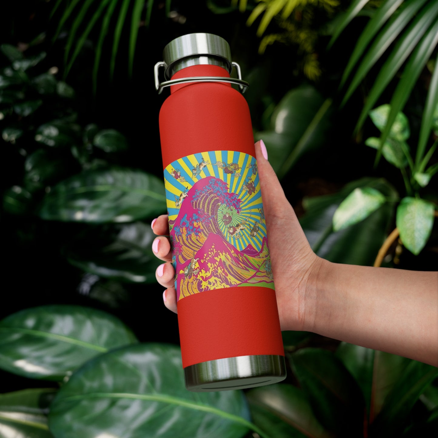 NekoPunch Original | 22oz Psychedelic Ocean Wave Copper Insulated Bottle