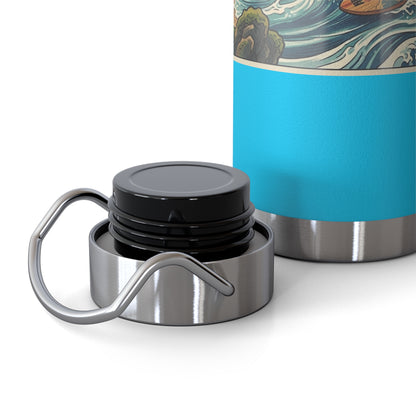 NekoPunch Original | 22oz Sunset & wave Mt. Fuji Surf Insulated Water Bottle