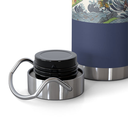 NekoPunch Original | 22oz Retro Japanese Wave & Beach Insulated Water Bottle - Girl