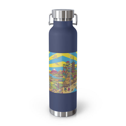 NekoPunch Original | 22oz Psychedelic Ocean Wave Copper Insulated Bottle
