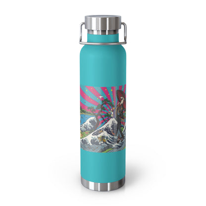 NekoPunch Original | 22oz Retro Japanese Wave & Beach Insulated Water Bottle - Girl