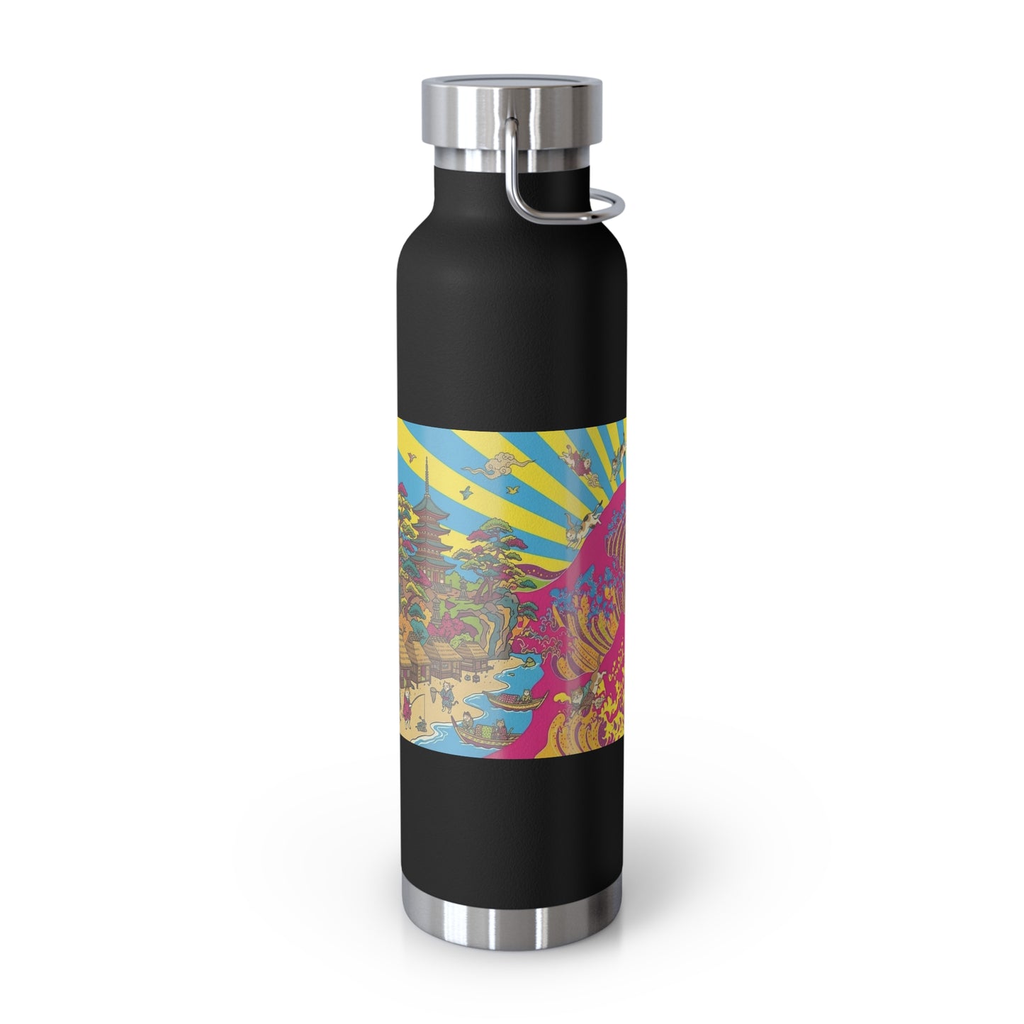 NekoPunch Original | 22oz Psychedelic Ocean Wave Copper Insulated Bottle
