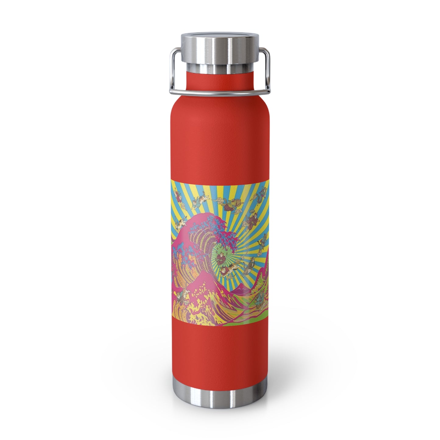 NekoPunch Original | 22oz Psychedelic Ocean Wave Copper Insulated Bottle