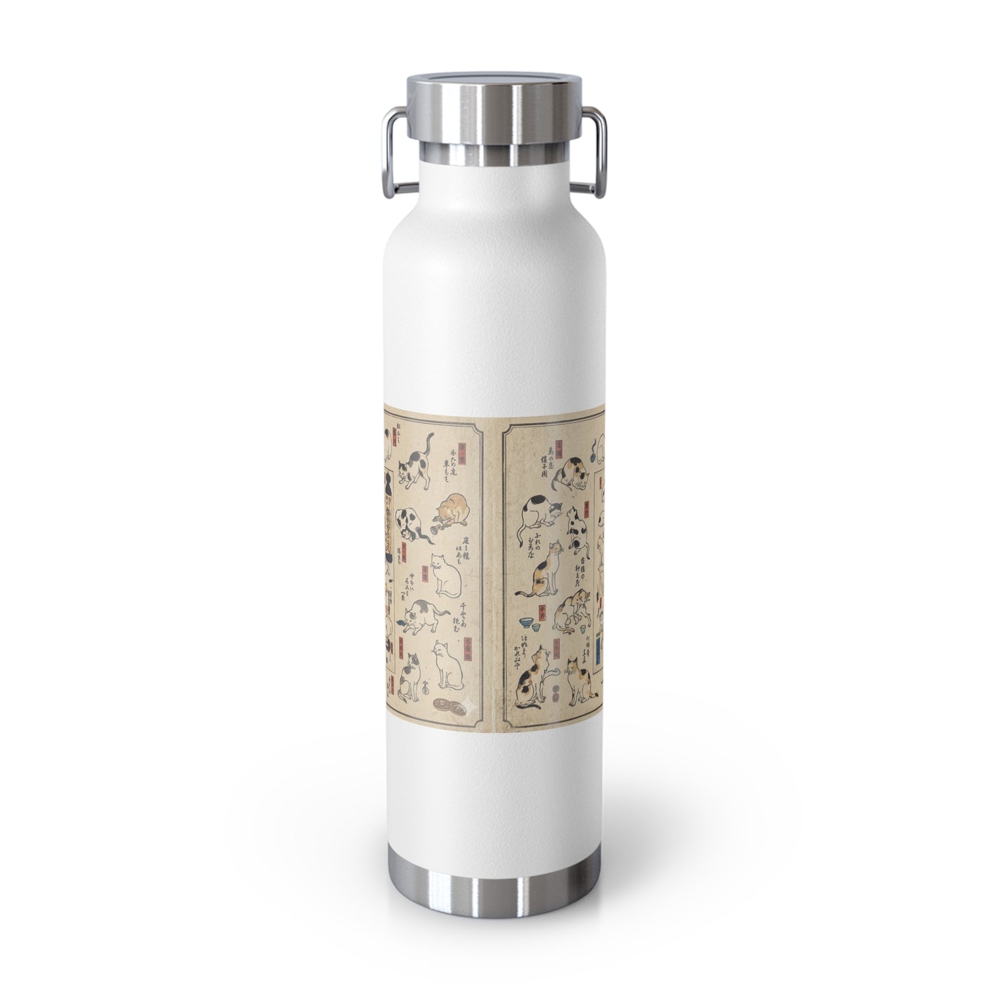 NekoPunch Original | 22oz Retro Japanese Cat Pattern Insulated Water Bottle