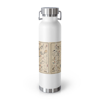 NekoPunch Original | 22oz Retro Japanese Cat Pattern Insulated Water Bottle