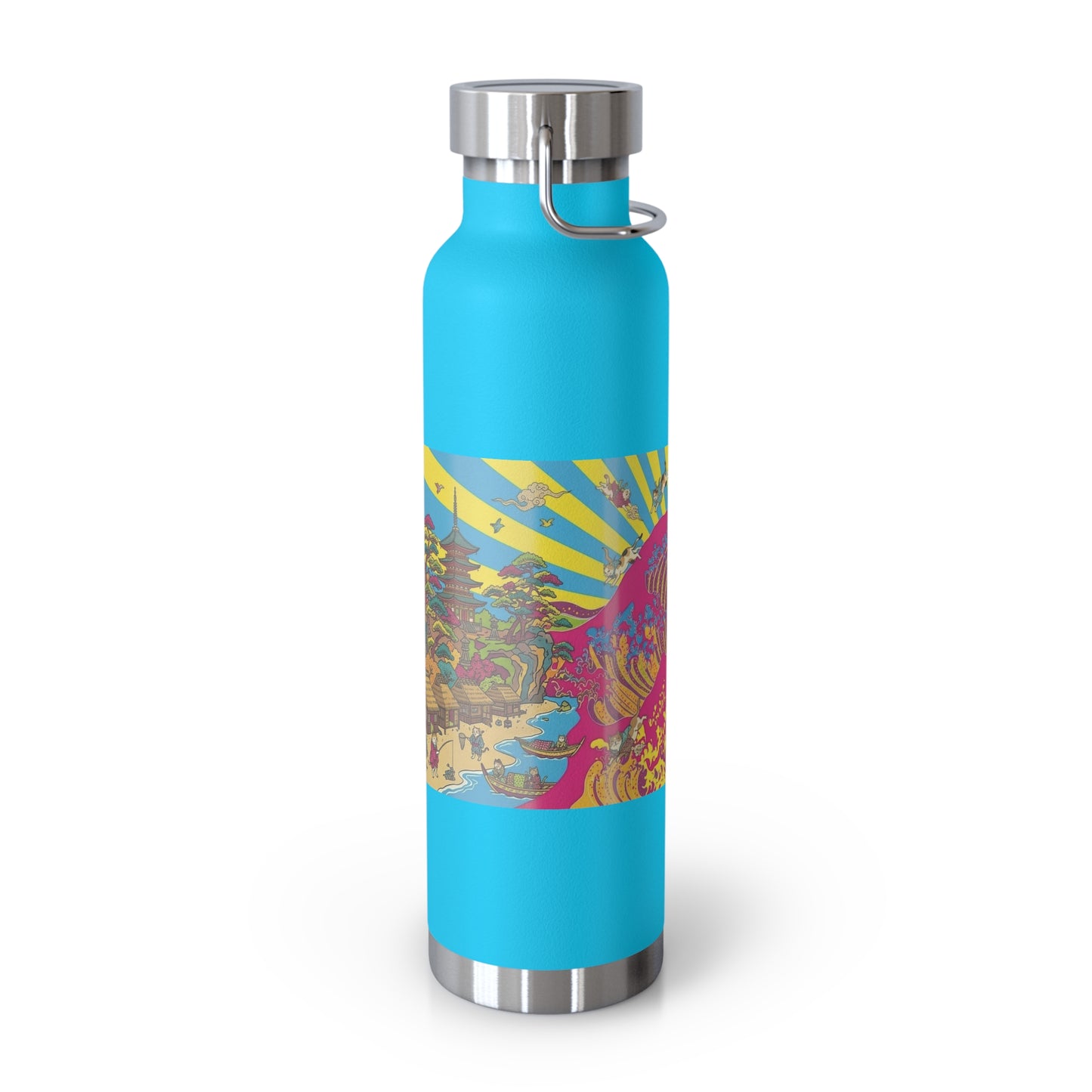 NekoPunch Original | 22oz Psychedelic Ocean Wave Copper Insulated Bottle