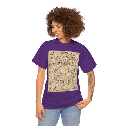 NekoPunch Original | Retro Japanese Cat Pattern T-Shirt | Unisex Heavy Cotton Tee
