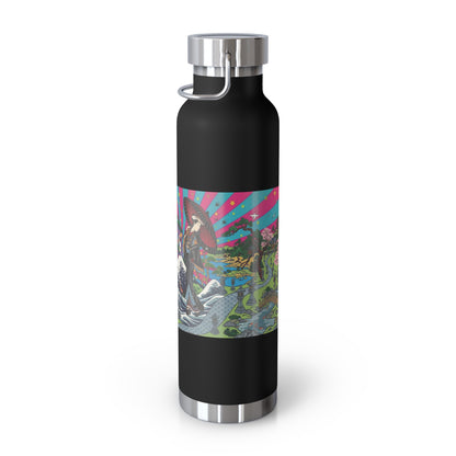 NekoPunch Original | 22oz Retro Japanese Wave & Beach Insulated Water Bottle - Girl