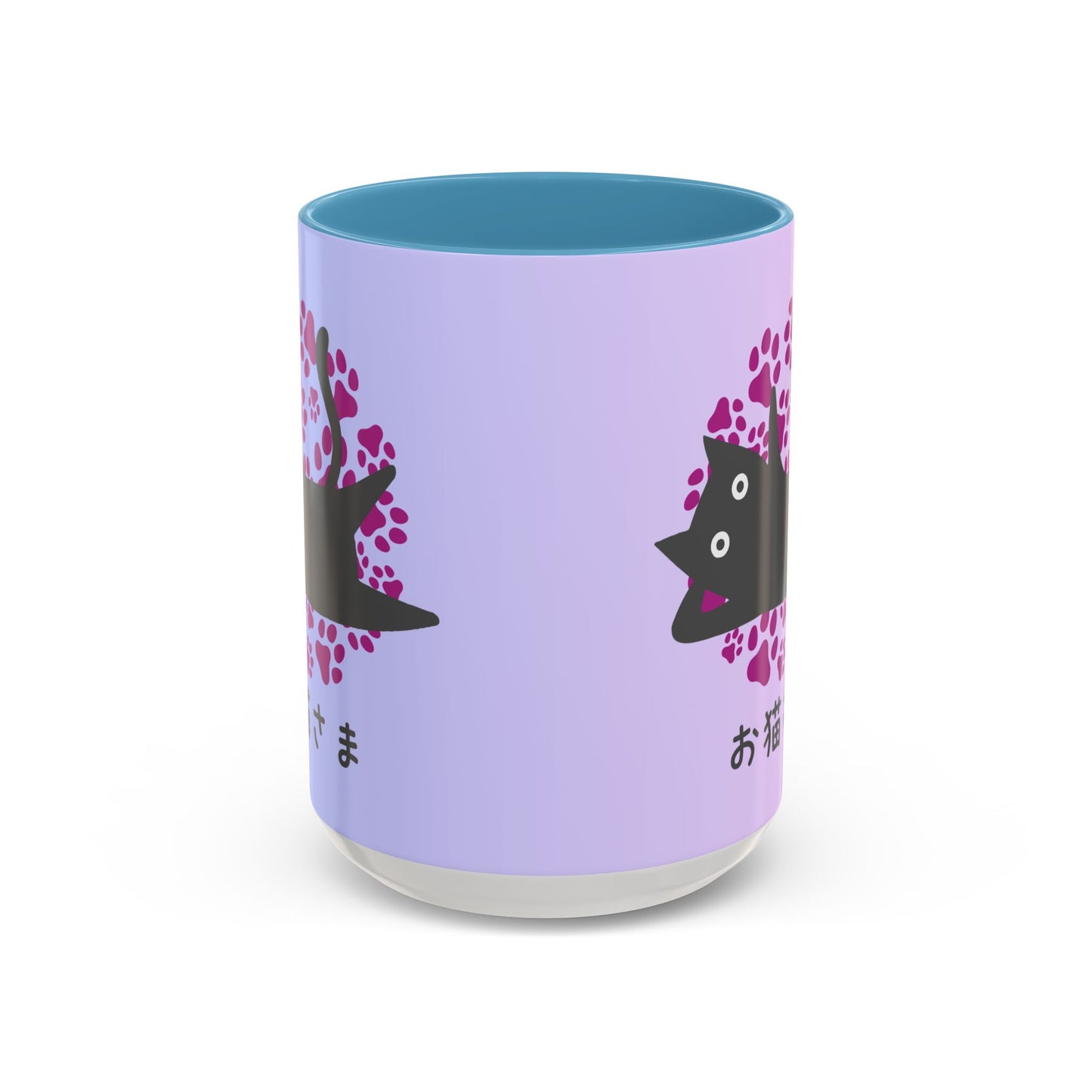 Dear Cat - Accent Coffee Mug (15oz) - Lazy Cat - Japanese Calligraphy
