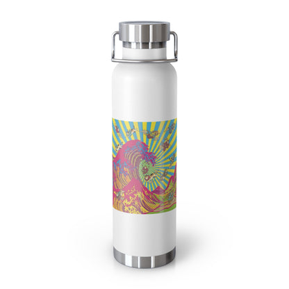 NekoPunch Original | 22oz Psychedelic Ocean Wave Copper Insulated Bottle