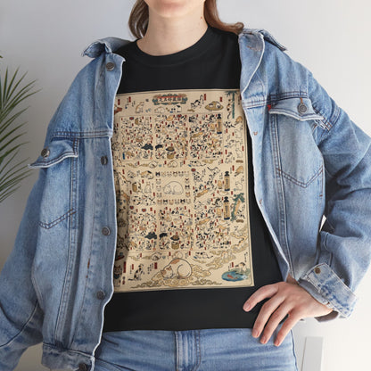 NekoPunch Original | Retro Japanese Cat Pattern T-Shirt | Unisex Heavy Cotton Tee