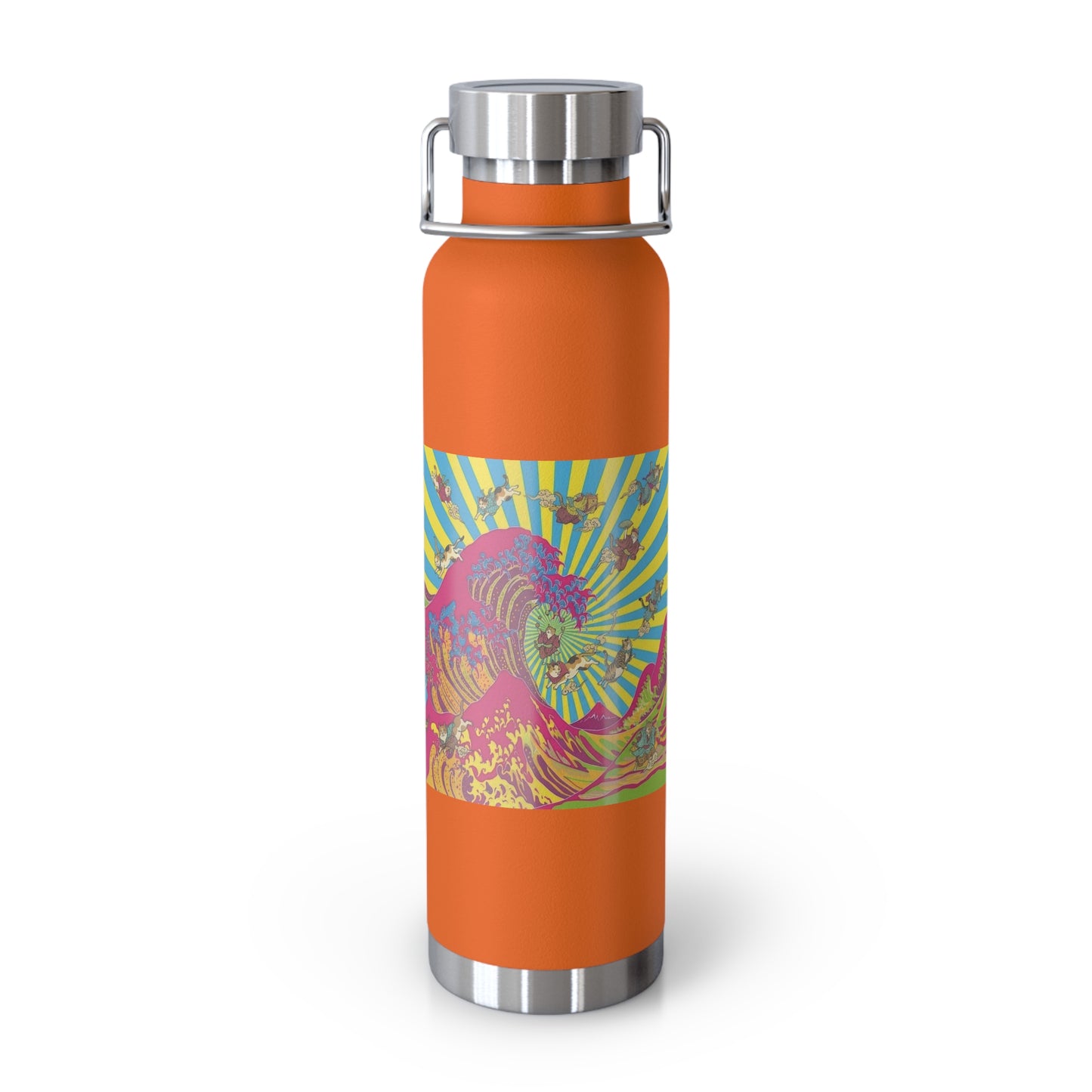 NekoPunch Original | 22oz Psychedelic Ocean Wave Copper Insulated Bottle