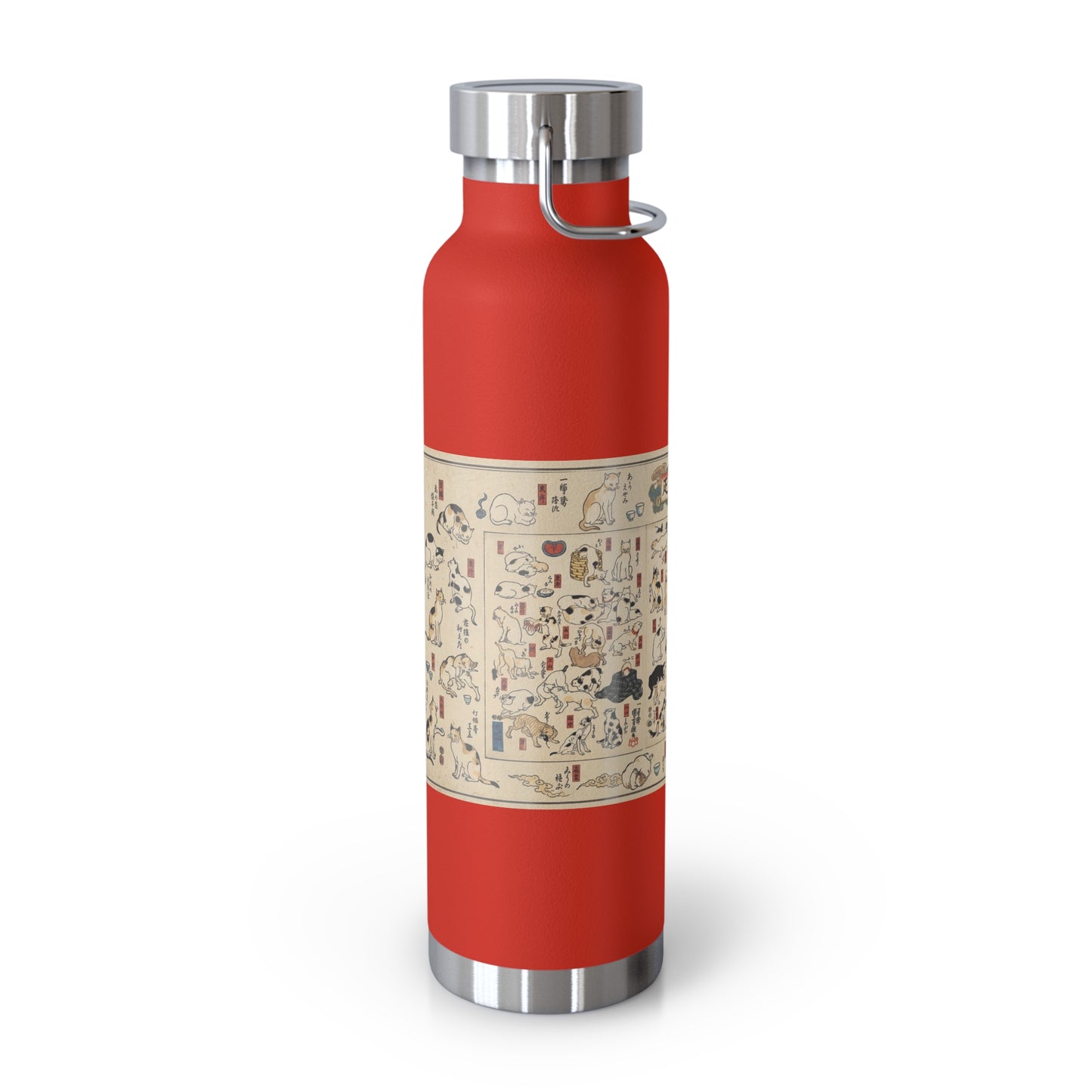 NekoPunch Original | 22oz Retro Japanese Cat Pattern Insulated Water Bottle