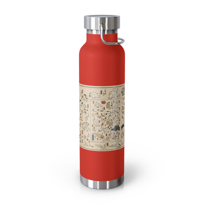 NekoPunch Original | 22oz Retro Japanese Cat Pattern Insulated Water Bottle