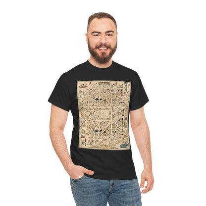 NekoPunch Original | Retro Japanese Cat Pattern T-Shirt | Unisex Heavy Cotton Tee