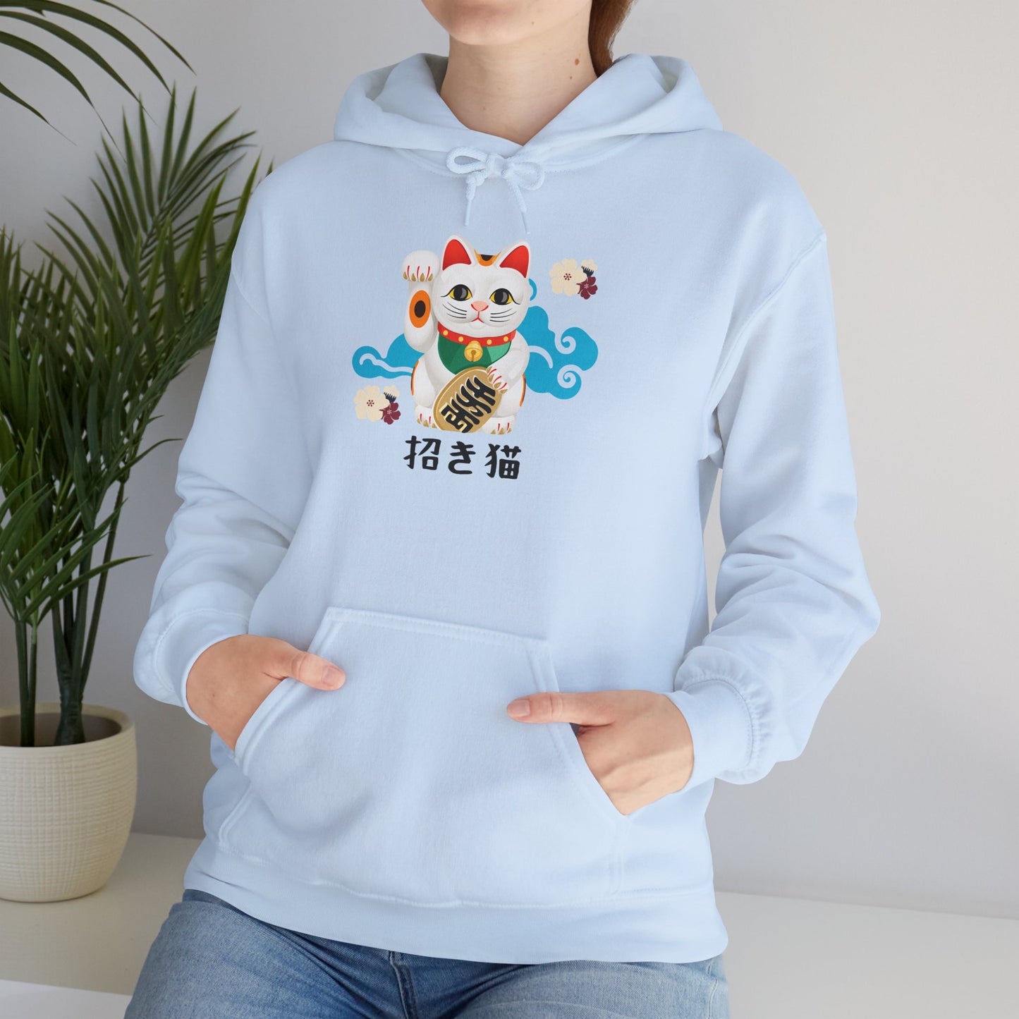 NekoPunch Original Hoodie – “Lucky Cat” (招き猫) | Unisex Heavy Blend™
