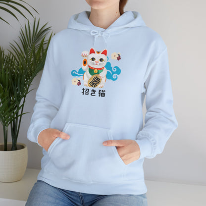 NekoPunch Original Hoodie – “Lucky Cat” (招き猫) | Unisex Heavy Blend™