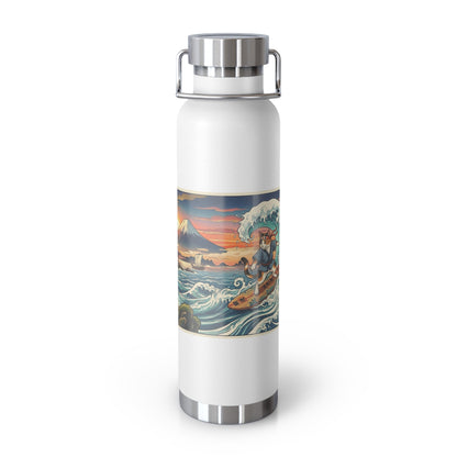 NekoPunch Original | 22oz Sunset & wave Mt. Fuji Surf Insulated Water Bottle