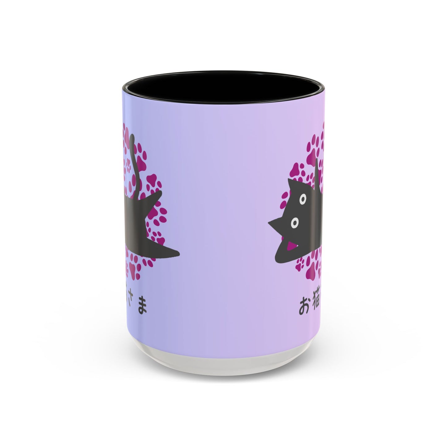 Dear Cat - Accent Coffee Mug (15oz) - Lazy Cat - Japanese Calligraphy