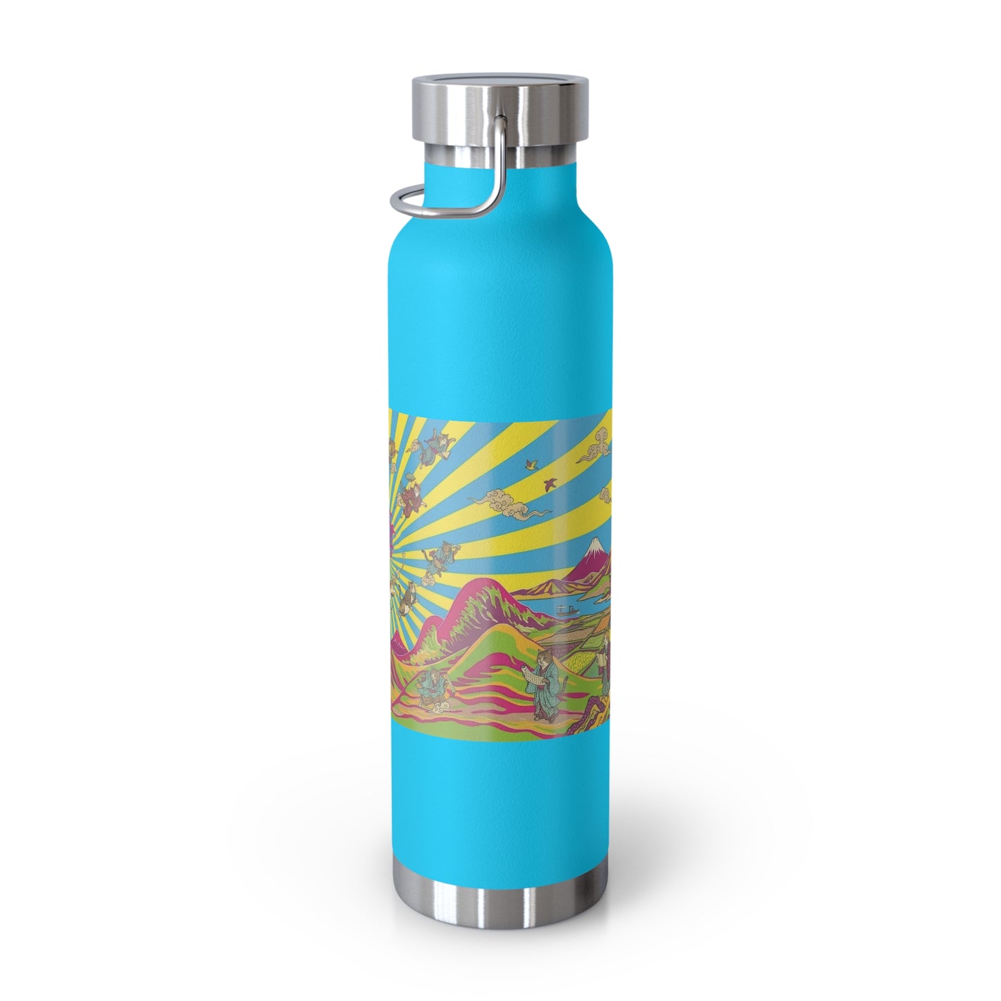 NekoPunch Original | 22oz Psychedelic Ocean Wave Copper Insulated Bottle