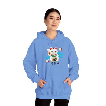 NekoPunch Original Hoodie – “Lucky Cat” (招き猫) | Unisex Heavy Blend™