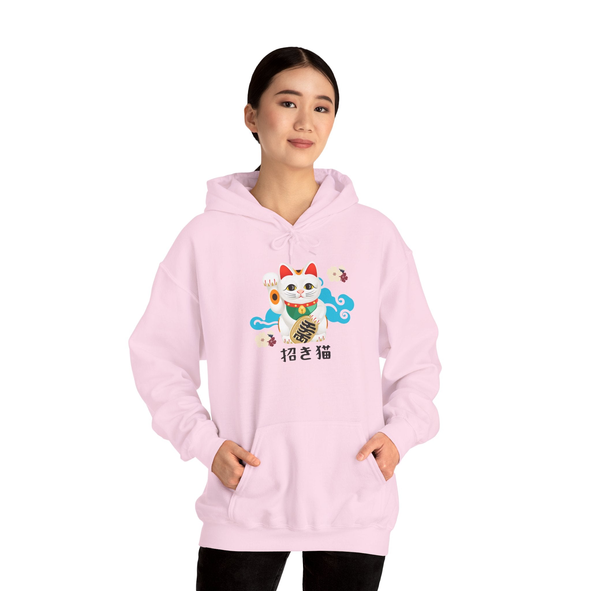 NekoPunch Original Hoodie – “Lucky Cat” (招き猫) | Unisex Heavy Blend™