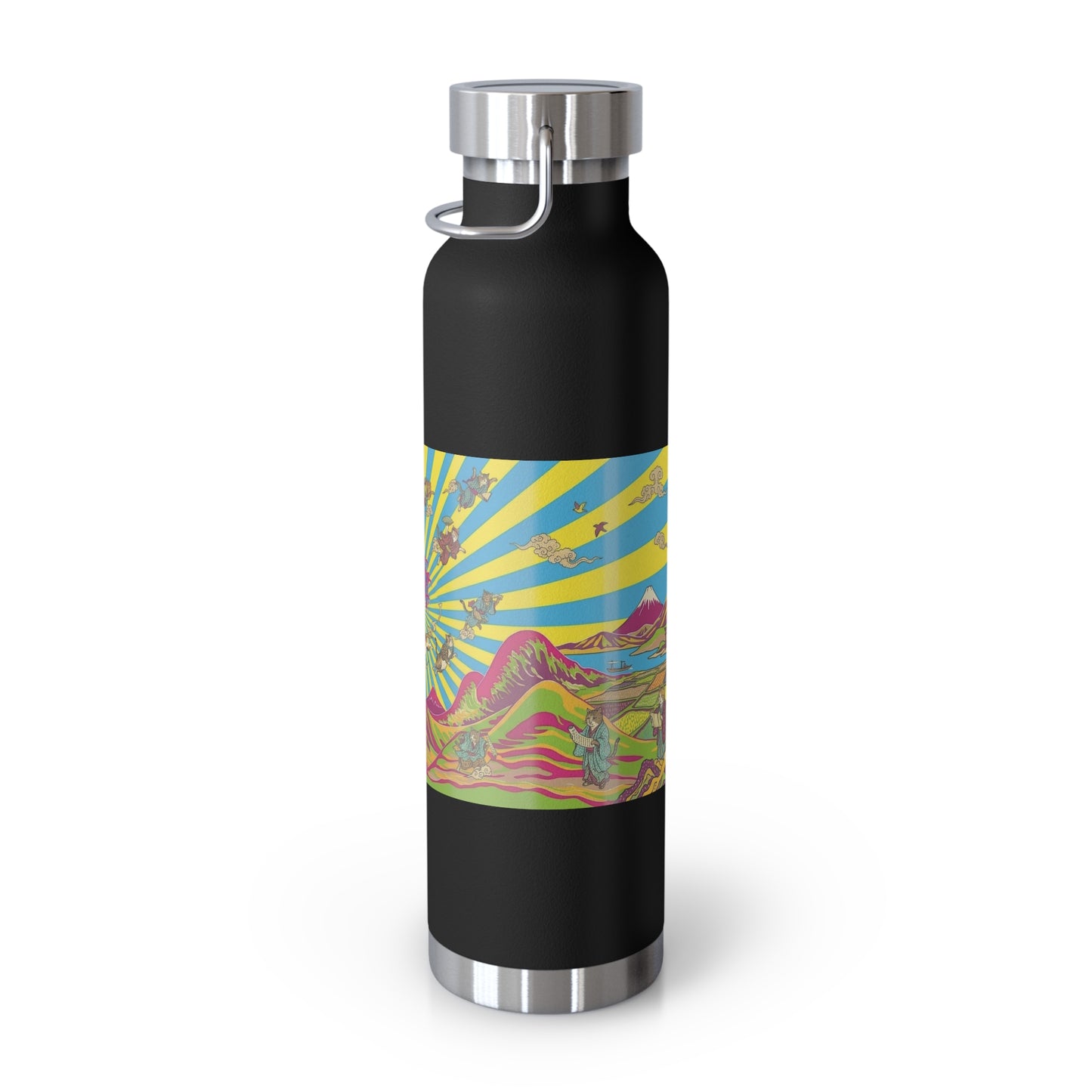 NekoPunch Original | 22oz Psychedelic Ocean Wave Copper Insulated Bottle