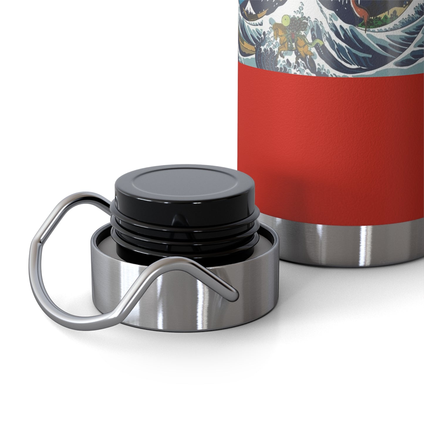 NekoPunch Original | 22oz Retro Japanese Wave & Beach Insulated Water Bottle - Samurai