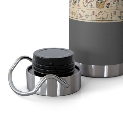 NekoPunch Original | 22oz Retro Japanese Cat Pattern Insulated Water Bottle