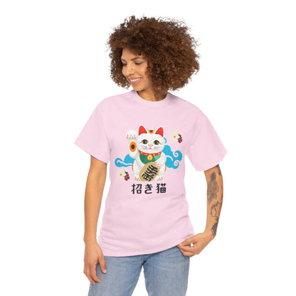 NekoPunch Original T-Shirt – “Lucky Cat” (招き猫) | Unisex Heavy Cotton Tee