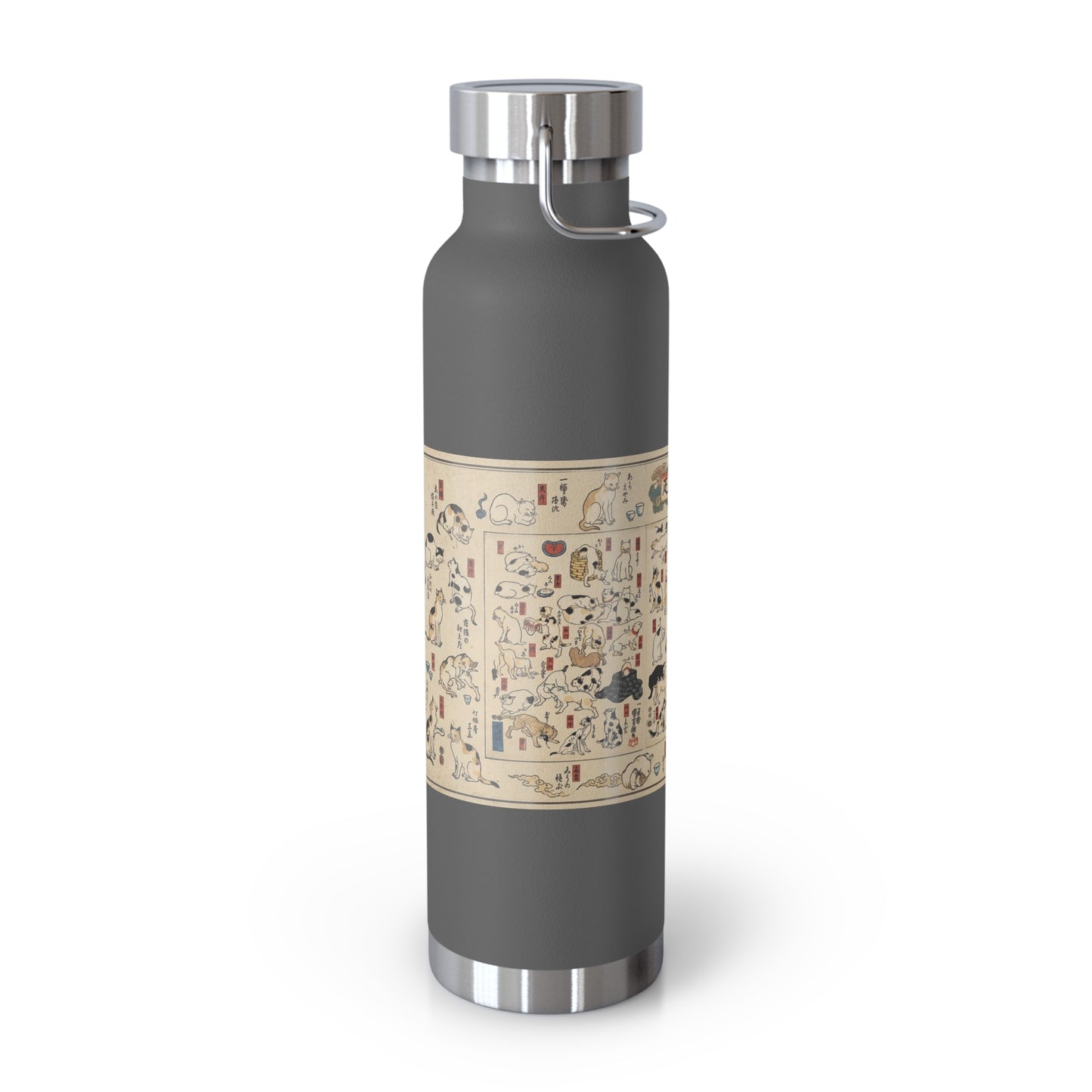 NekoPunch Original | 22oz Retro Japanese Cat Pattern Insulated Water Bottle