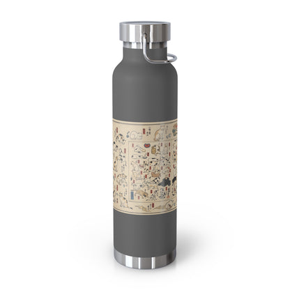 NekoPunch Original | 22oz Retro Japanese Cat Pattern Insulated Water Bottle