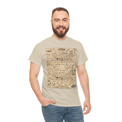 NekoPunch Original | Retro Japanese Cat Pattern T-Shirt | Unisex Heavy Cotton Tee