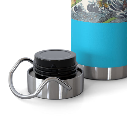 NekoPunch Original | 22oz Retro Japanese Wave & Beach Insulated Water Bottle - Girl