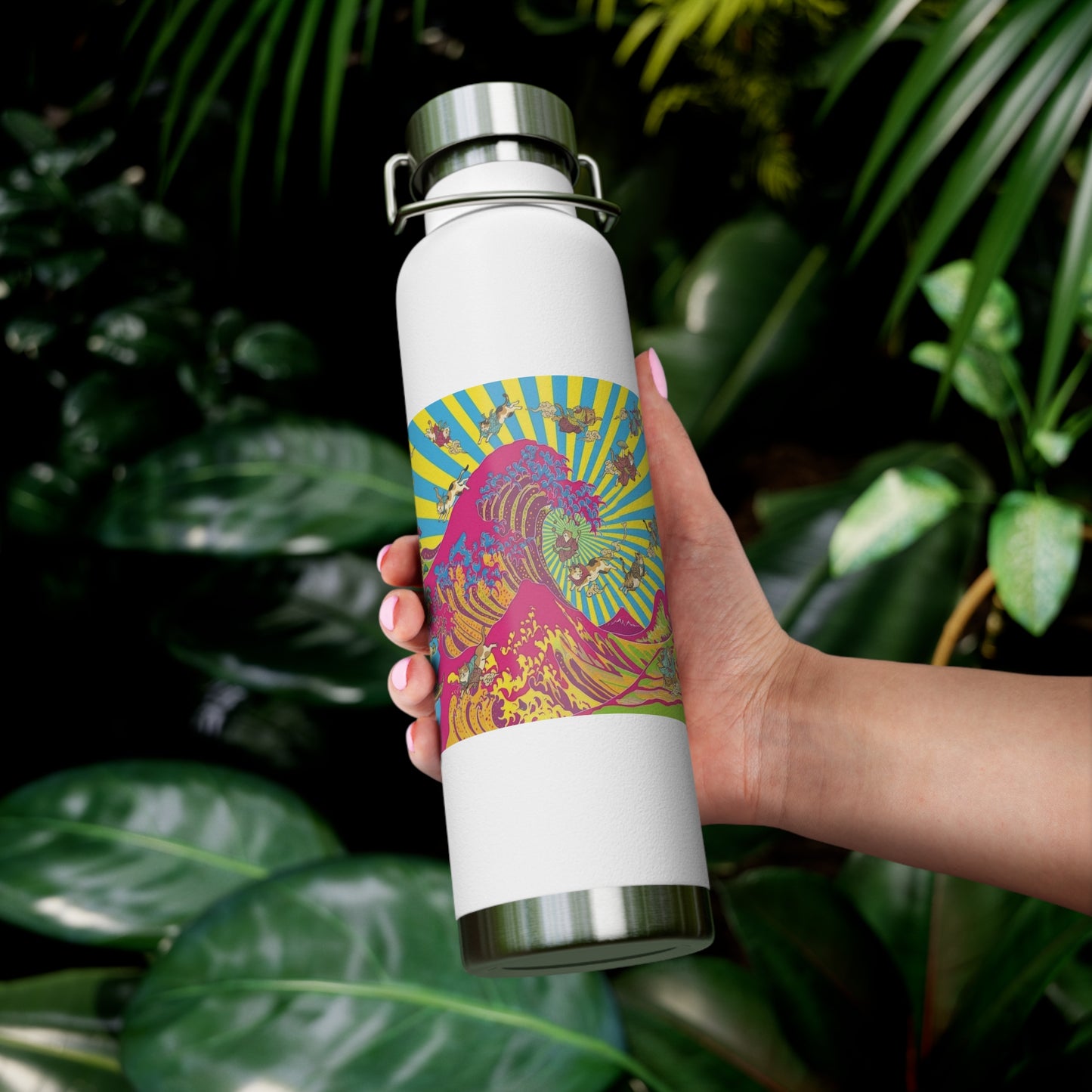 NekoPunch Original | 22oz Psychedelic Ocean Wave Copper Insulated Bottle