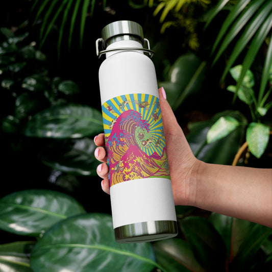 NekoPunch Original | 22oz Psychedelic Ocean Wave Copper Insulated Bottle