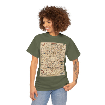 NekoPunch Original | Retro Japanese Cat Pattern T-Shirt | Unisex Heavy Cotton Tee
