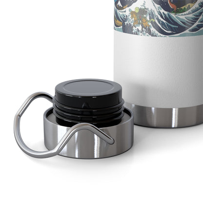 NekoPunch Original | 22oz Retro Japanese Wave & Beach Insulated Water Bottle - Samurai