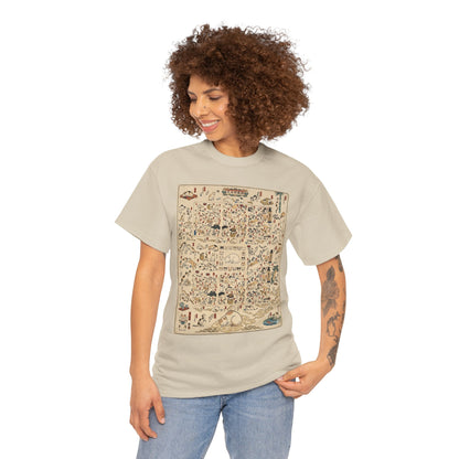NekoPunch Original | Retro Japanese Cat Pattern T-Shirt | Unisex Heavy Cotton Tee