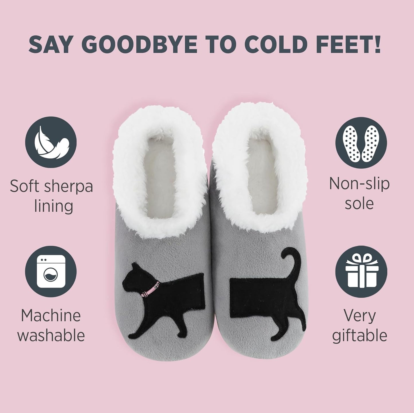 Pairable Slipper Socks - Non-Slip Fuzzy Cat Slippers for Women