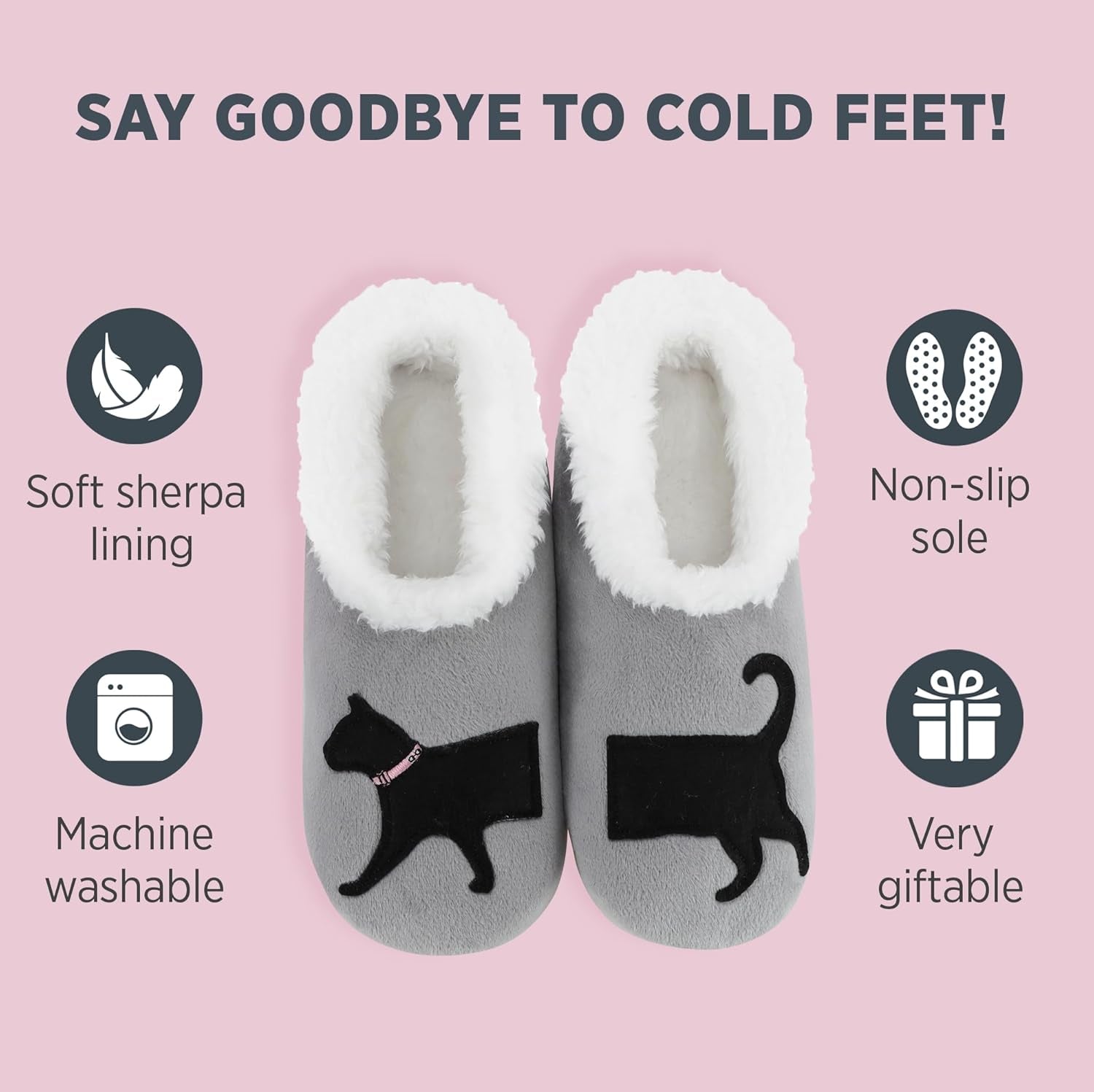Pairable Slipper Socks - Non-Slip Fuzzy Cat Slippers for Women