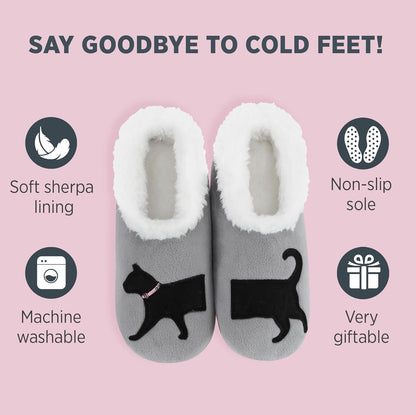 Pairable Slipper Socks - Non-Slip Fuzzy Cat Slippers for Women