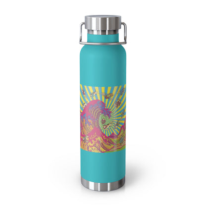 NekoPunch Original | 22oz Psychedelic Ocean Wave Copper Insulated Bottle