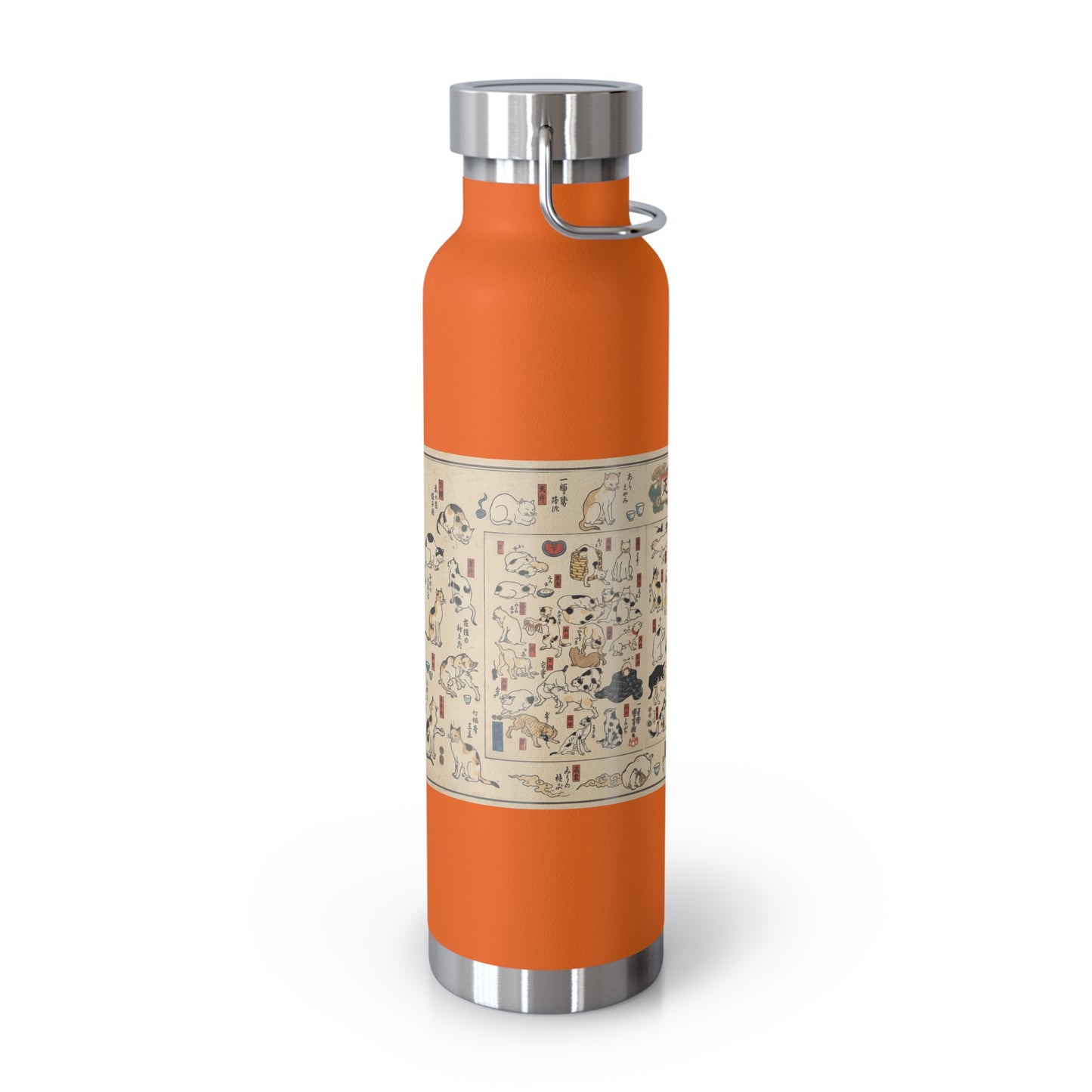 NekoPunch Original | 22oz Retro Japanese Cat Pattern Insulated Water Bottle