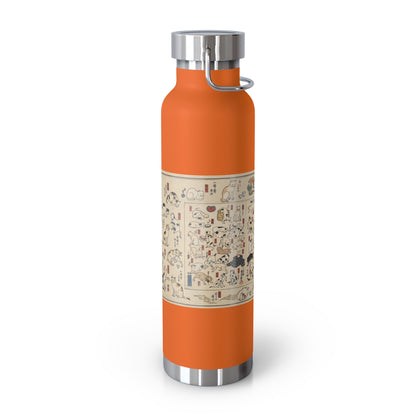 NekoPunch Original | 22oz Retro Japanese Cat Pattern Insulated Water Bottle