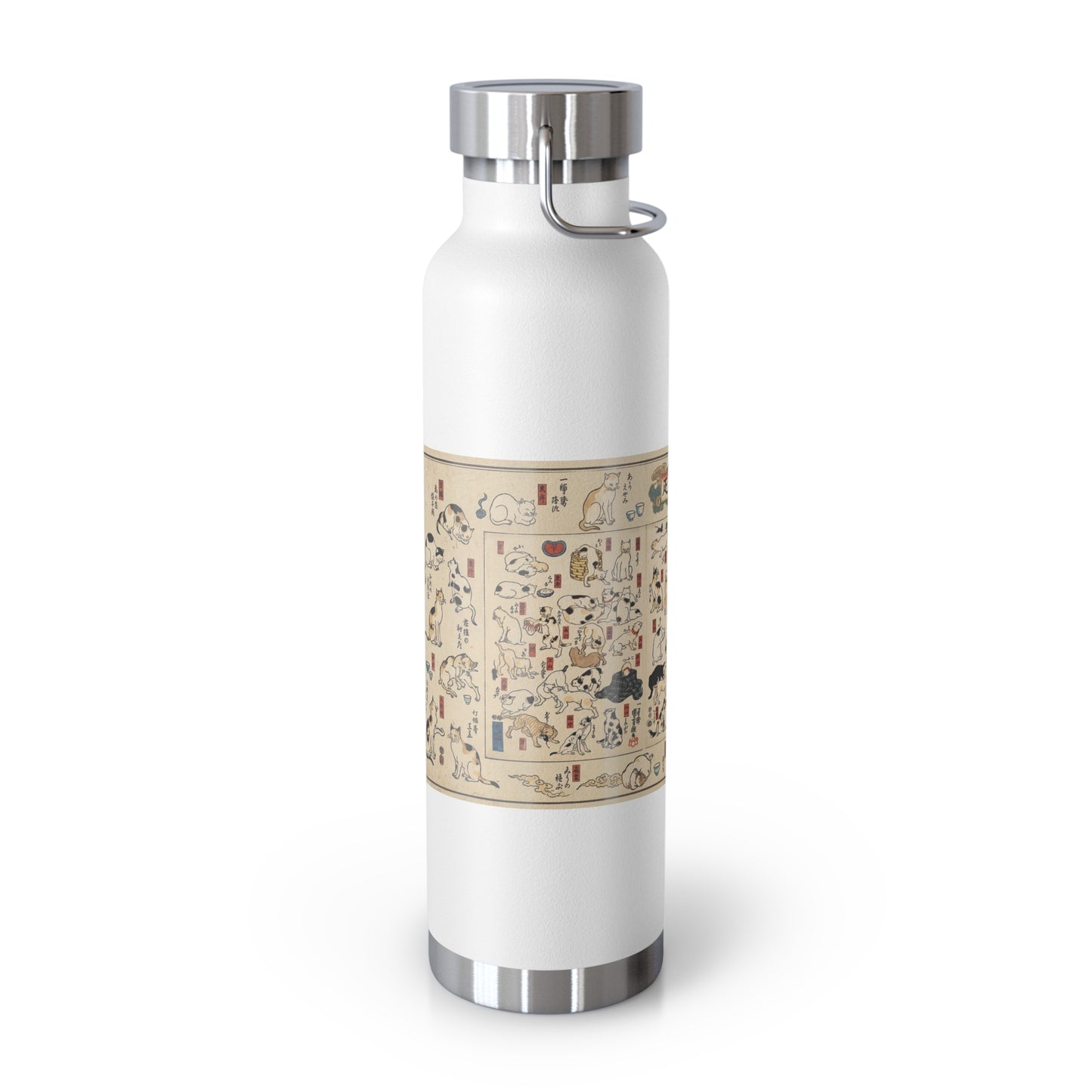NekoPunch Original | 22oz Retro Japanese Cat Pattern Insulated Water Bottle