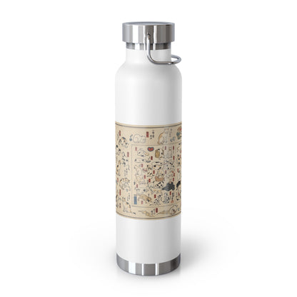 NekoPunch Original | 22oz Retro Japanese Cat Pattern Insulated Water Bottle