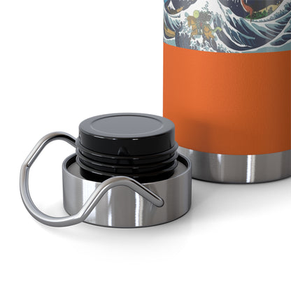 NekoPunch Original | 22oz Retro Japanese Wave & Beach Insulated Water Bottle - Samurai